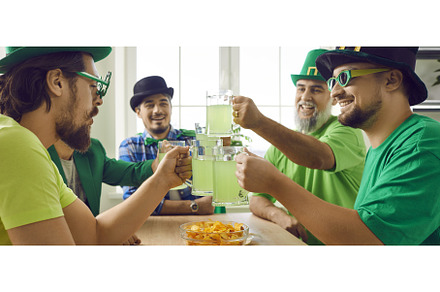 Male friends celebrating Saint