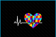 Autism Love Puzzle Heart Awareness, a Graphic by Creativeusart (Thumbnail 2 of 4)