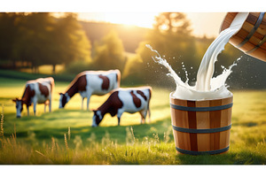 Fresh milk being poured into a, an Animal Photo by Igor Tichonow