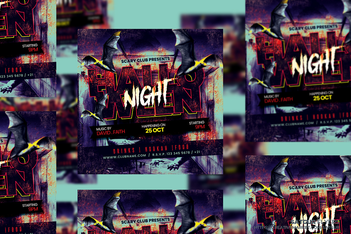 Halloween Party Flyer - PSD, a Flyer Template by Satgur Graphic Design (Photo 4 of 5)