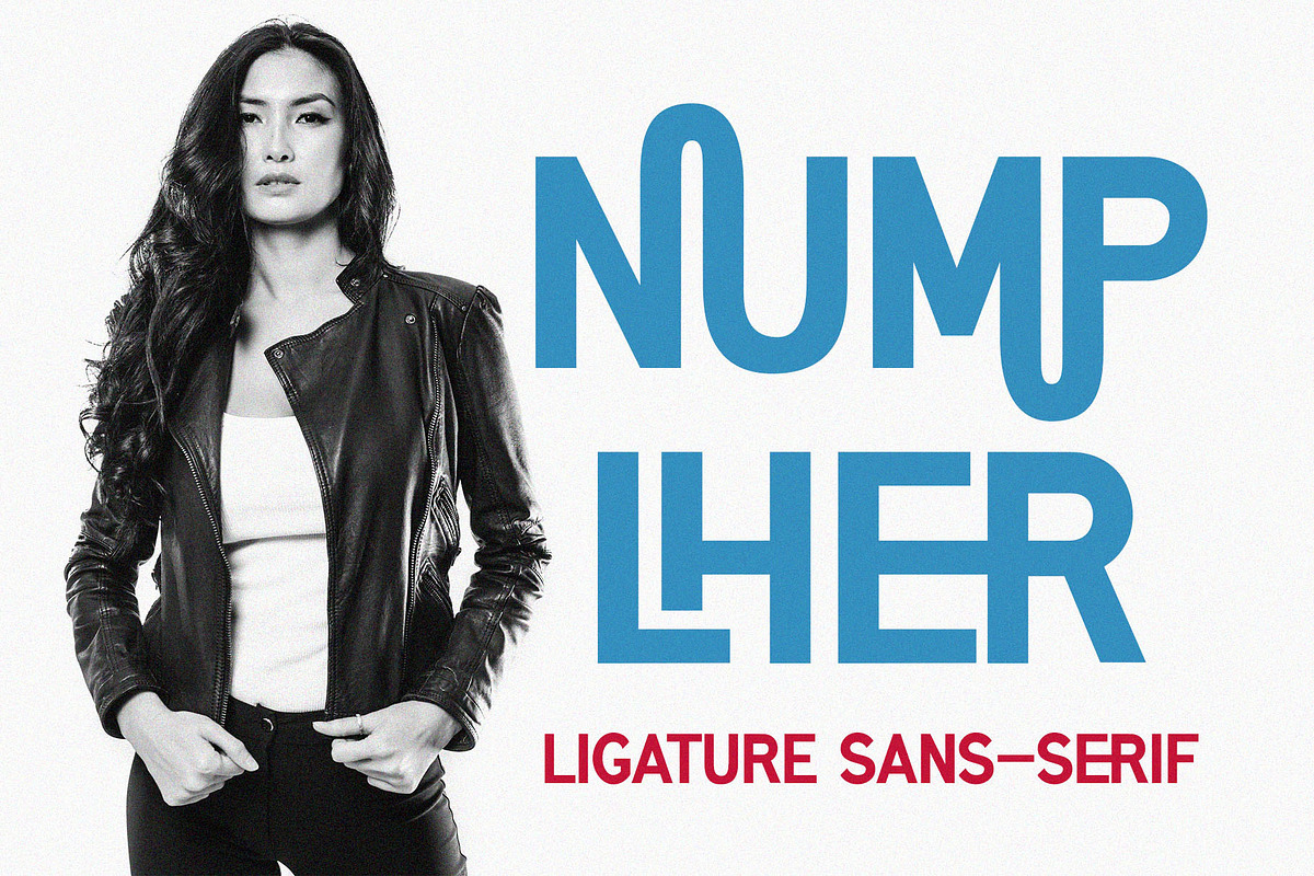 Numplher Ligature Sans-Serif, a Sans Serif Font by Font Kingdom (Photo 1 of 6)