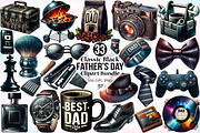 Classic Black Father's Day Clipart, a Seasonal Illustration by Canvas Craft (Thumbnail 1 of 8)