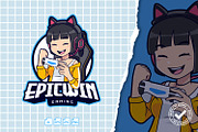 Epic Win Gamer Girl Logo, a Branding & Logo Template by tkzgraphic (Thumbnail 1 of 2)