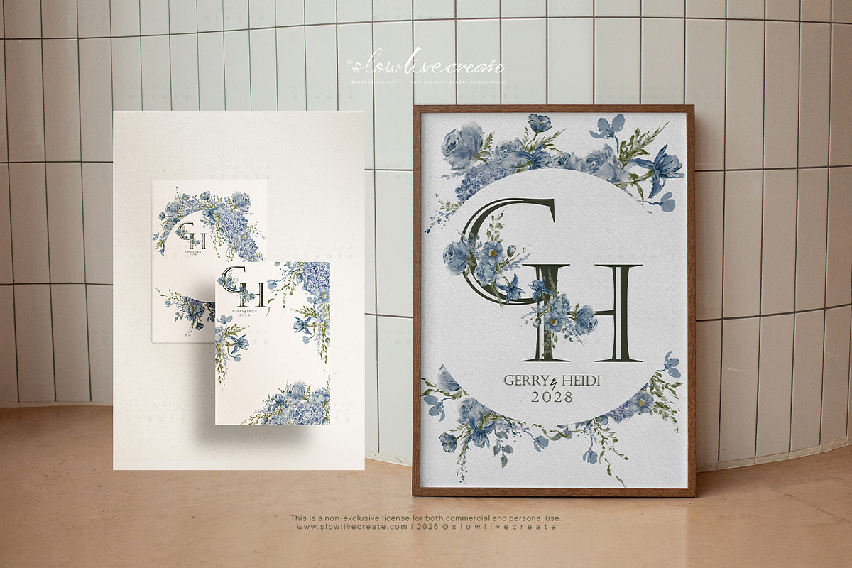 Bloom | Blue Watercolor Florals, an Invitation Template by slowlivecreate (Photo 3 of 7)
