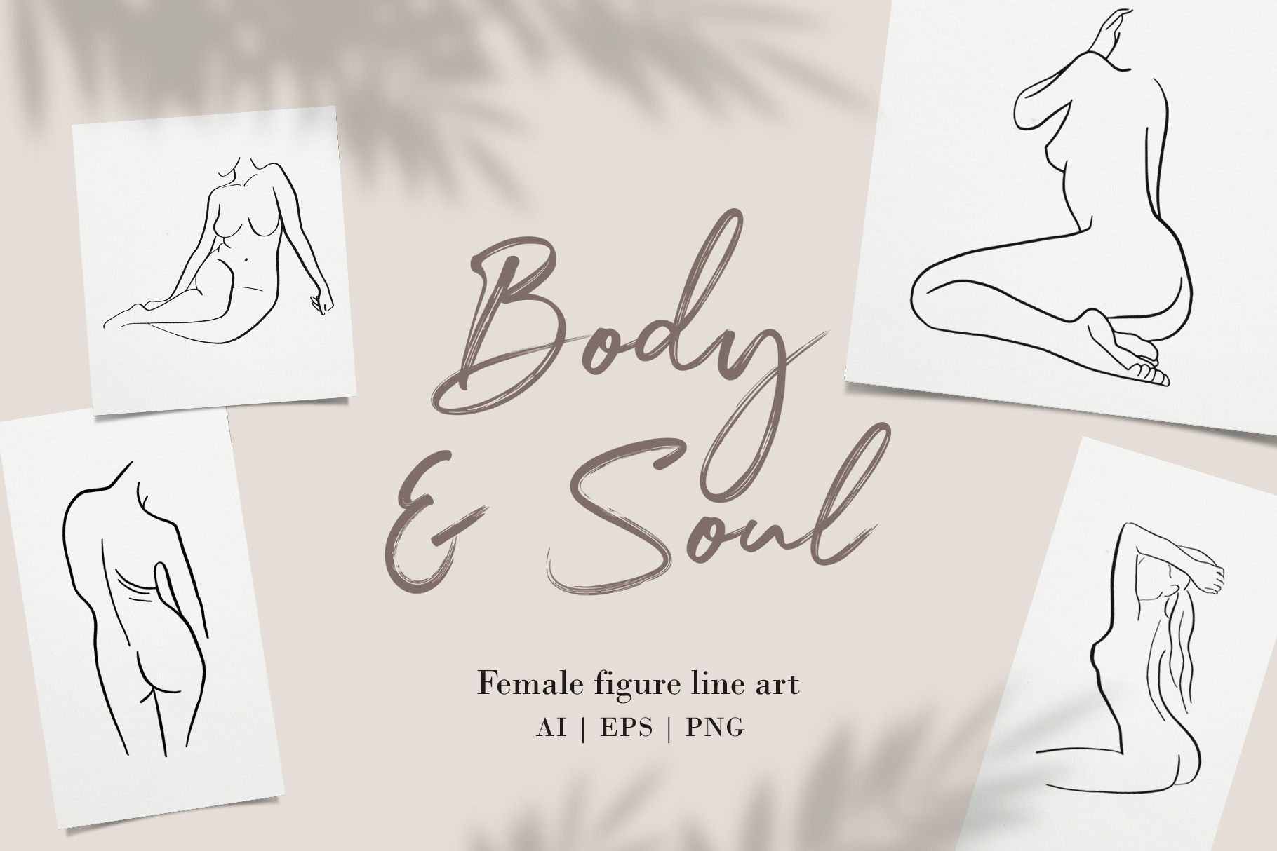 Body & Soul. Female Figure Line Art, a Healthcare Illustration by mejorana