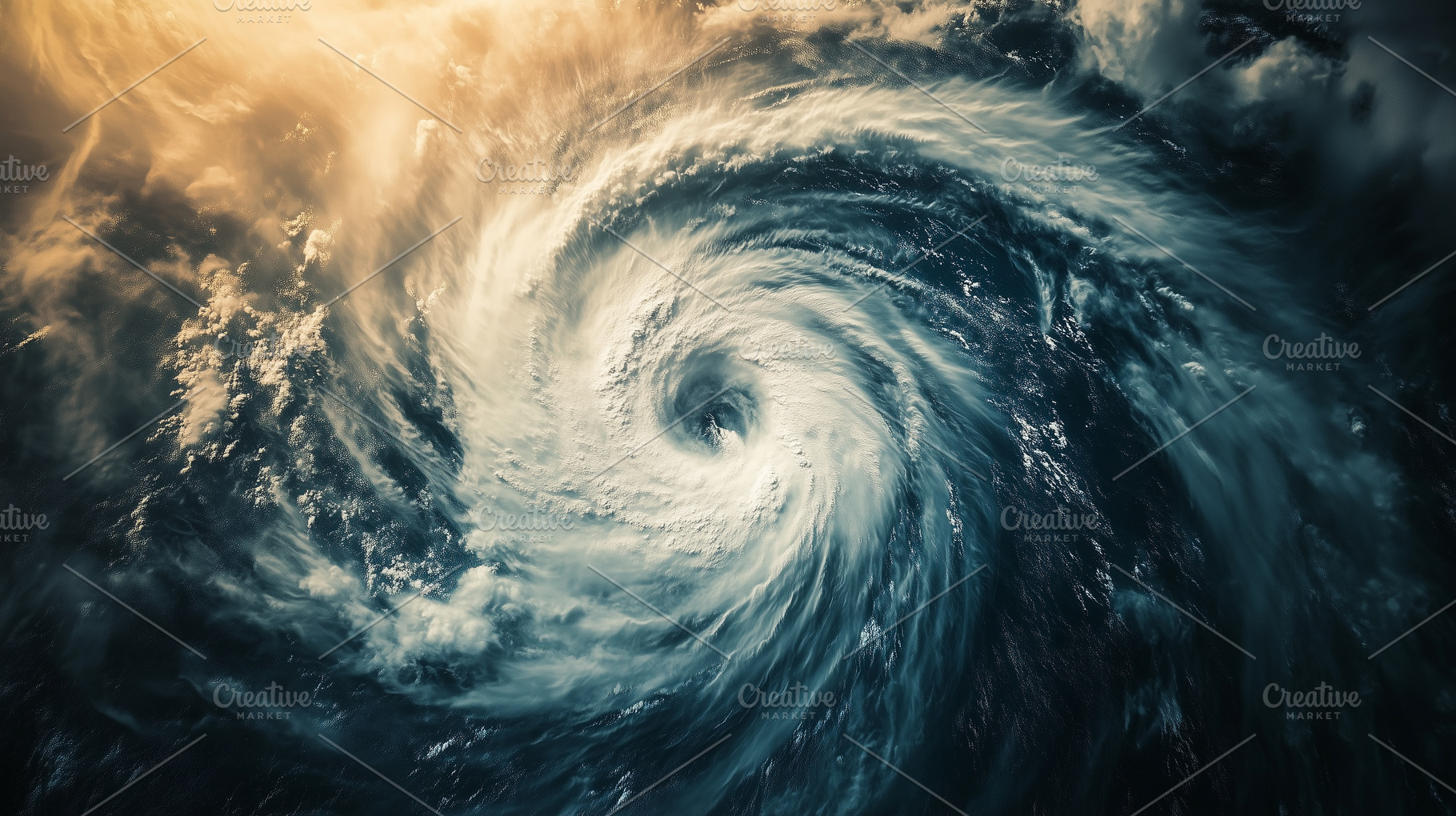 Powerful hurricane spirals over the, a Nature Photo by MistyDay