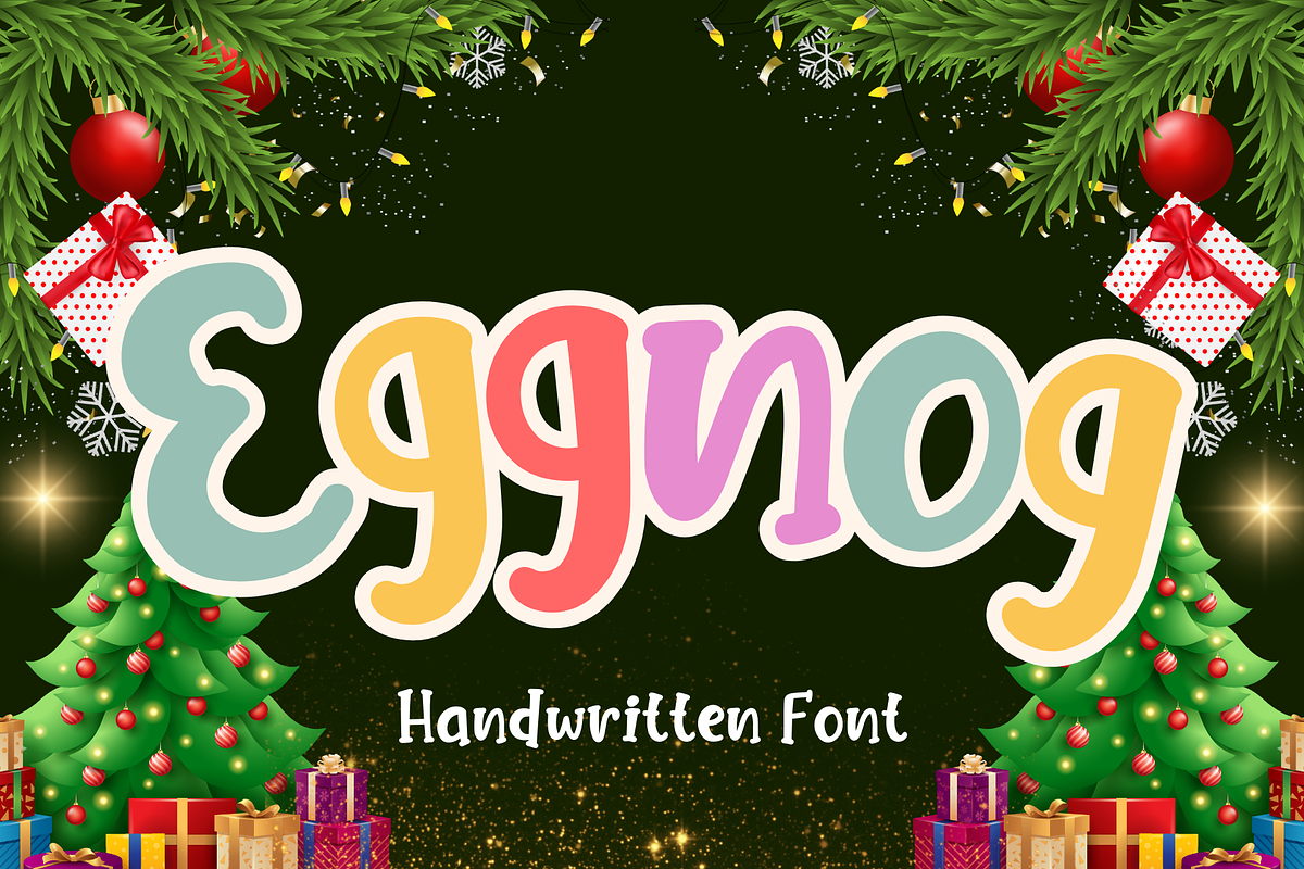 Eggnog is a handwritten font, a Handwritten Font by Brown Cupple (Photo 1 of 9)