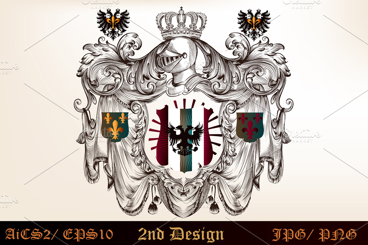 heraldic bundle of shield, an Animal Illustration by FleurArt