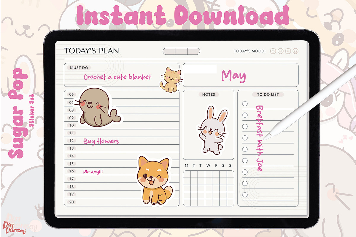 Cute Sugar Pop Sticker Set, a Graphic by Dori Debreceni draws (Photo 4 of 4)