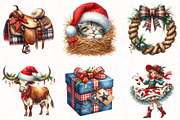 Watercolor Western Christmas Clipart, an Illustration by OK Design (Thumbnail 2 of 5)