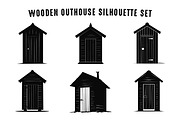 Old Wooden Toilet Silhouette Set, an Object Illustration by Gfx Expert Team (Thumbnail 2 of 3)