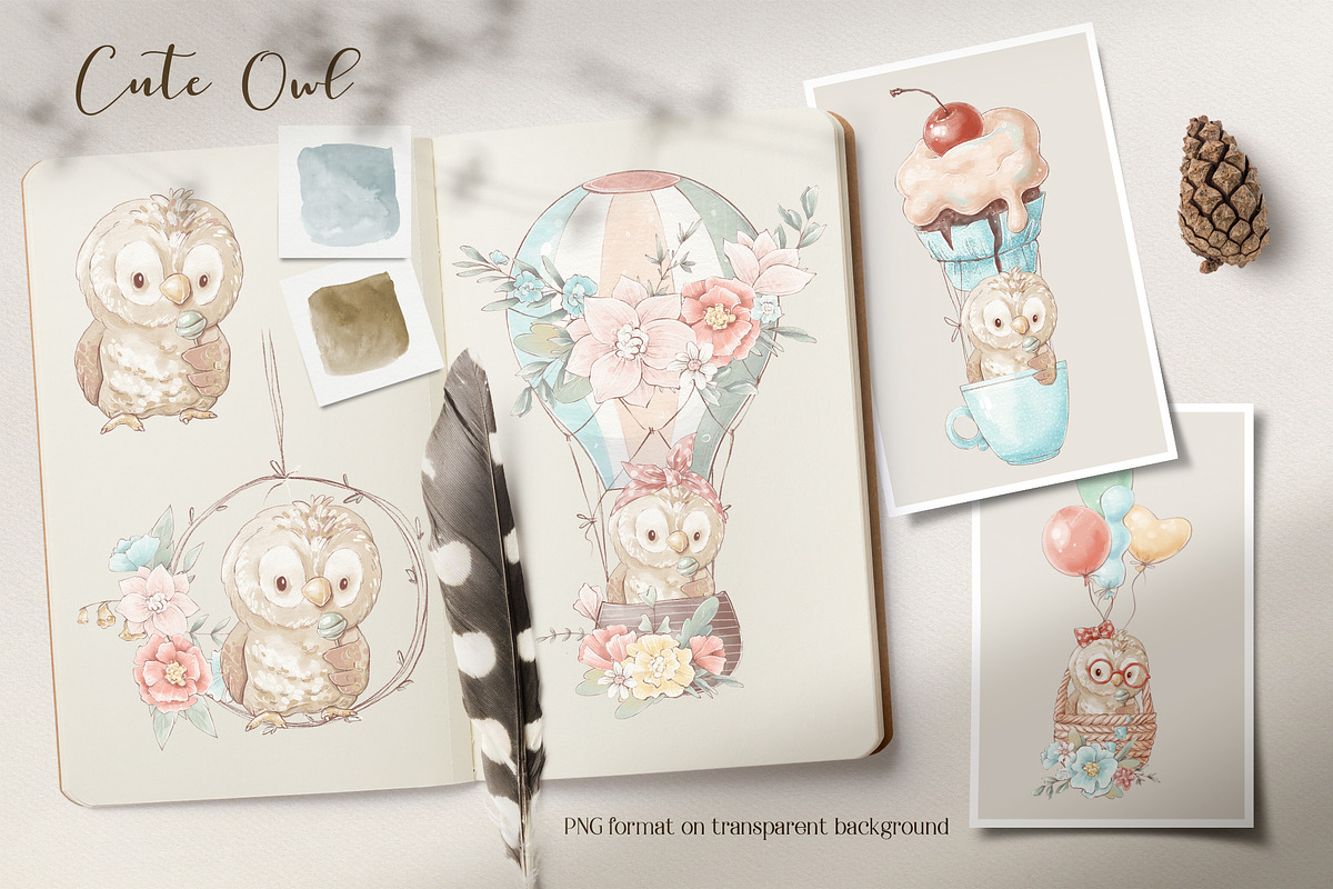 Cute woodland animals clipart., an Animal Illustration by Yuliya Art (Photo 7 of 19)