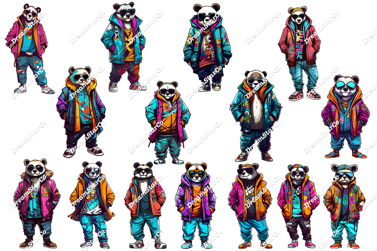 cute panda clipart, an Object Graphic by DreamerStarCo (Photo 3 of 6)