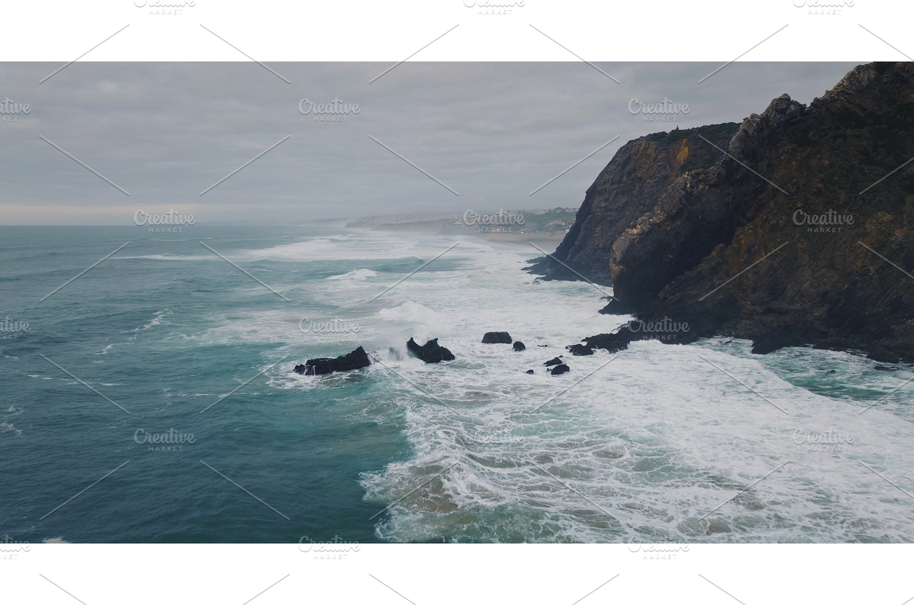 Praia da Adraga beach with ocean, a Nature Photo by Goinyk