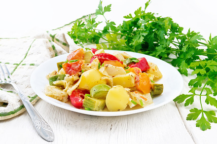 Ragout vegetable with zucchini