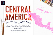 C. America Watercolor PS Brushes, a Brush Add-On by Fernwel Creative (Thumbnail 1 of 6)