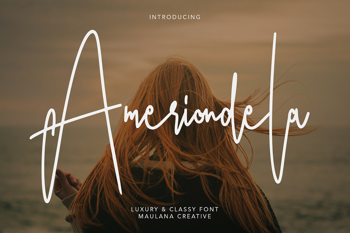 Ameriondela Luxury Classy Font, a Script Font by Maulana Creative (Photo 1 of 11)