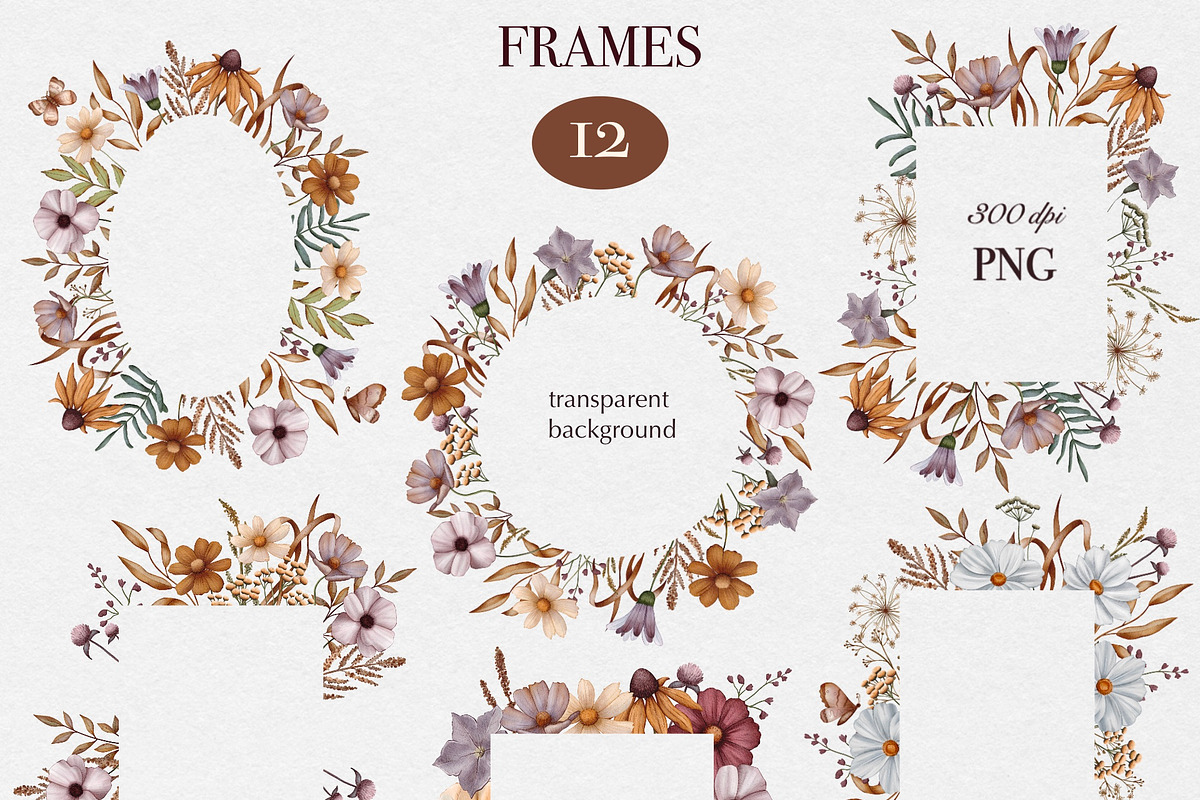 Autumn Meadow Watercolor Collection, a Seasonal Illustration by DiashaArt (Photo 6 of 10)