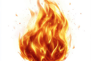 Fiery orange flames burning bright i, an Abstract Photo by Pixeness Studio