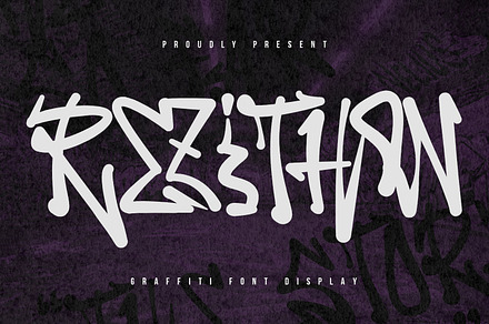 Rezithon Graffiti Display Font, a Handwritten Font by Maulana Creative