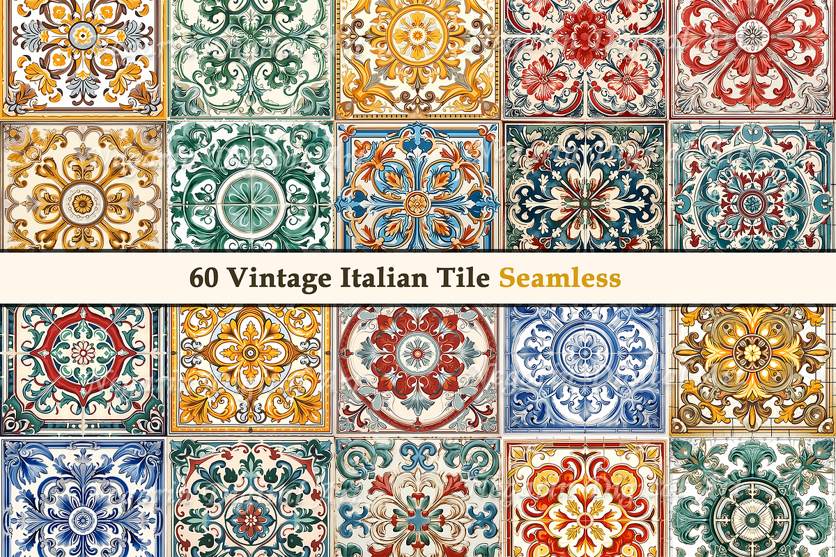 Vintage Italian Pattern Tile V1, a Pattern Graphic by Negarin Digital Art (Photo 3 of 8)