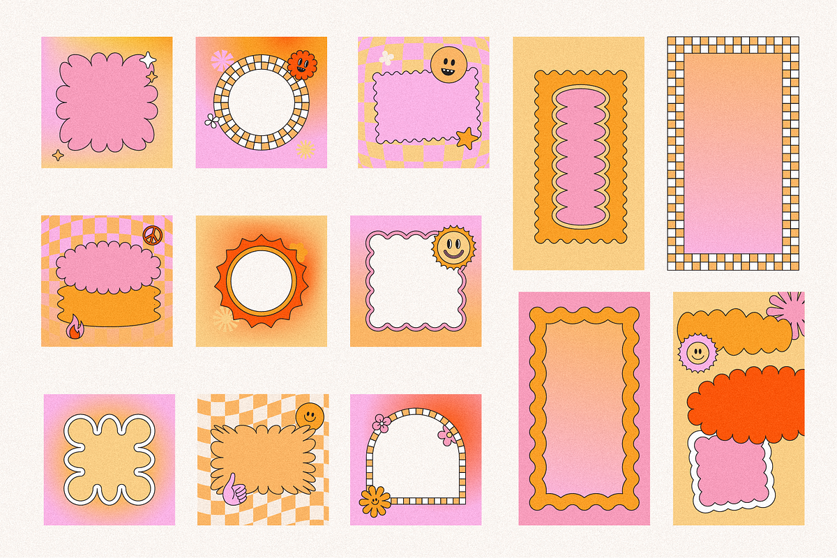 Retro stickers - vector elements, a Background Graphic by venimo (Photo 5 of 9)