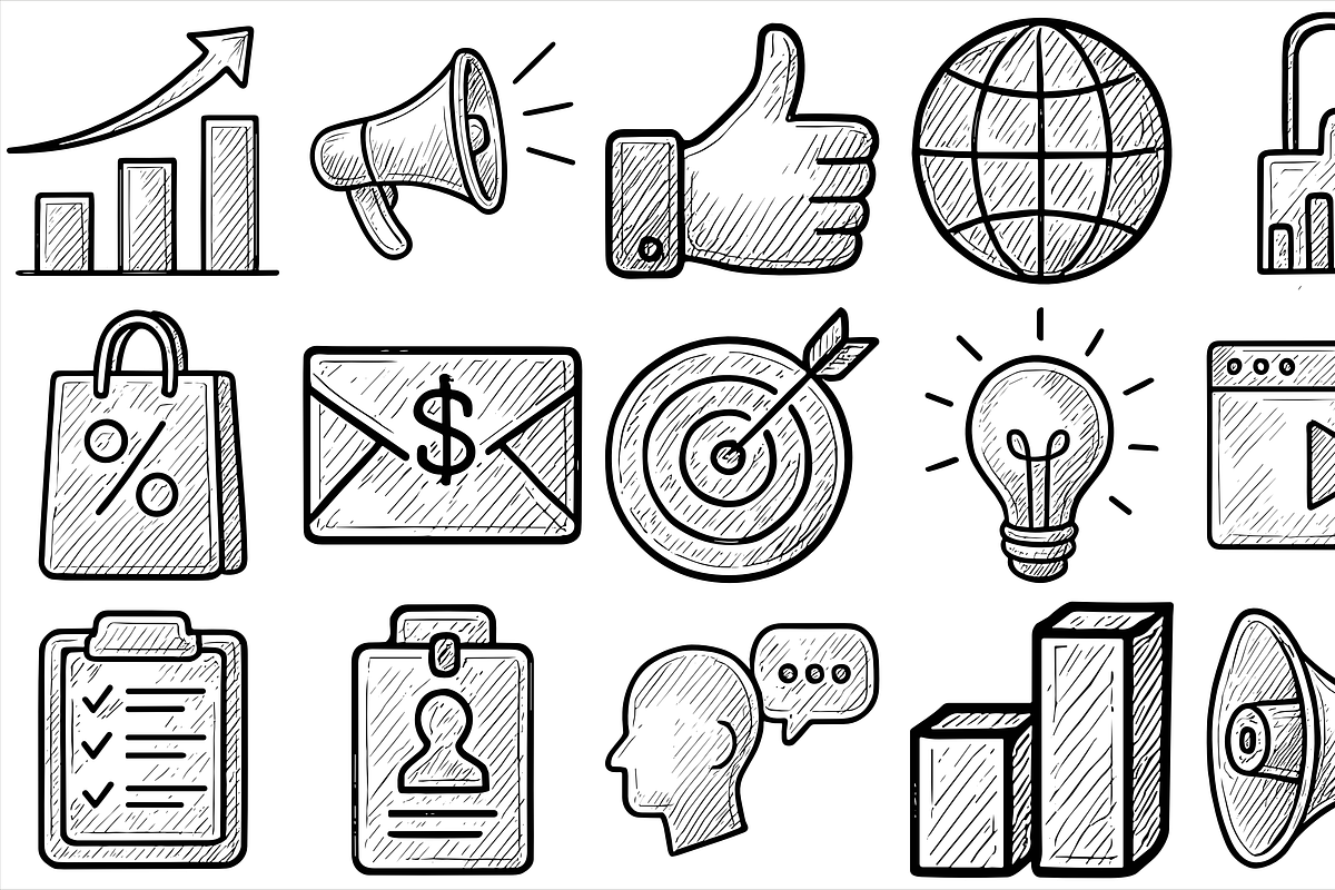 Marketing Business Icons, an Object Graphic by nikagraphic