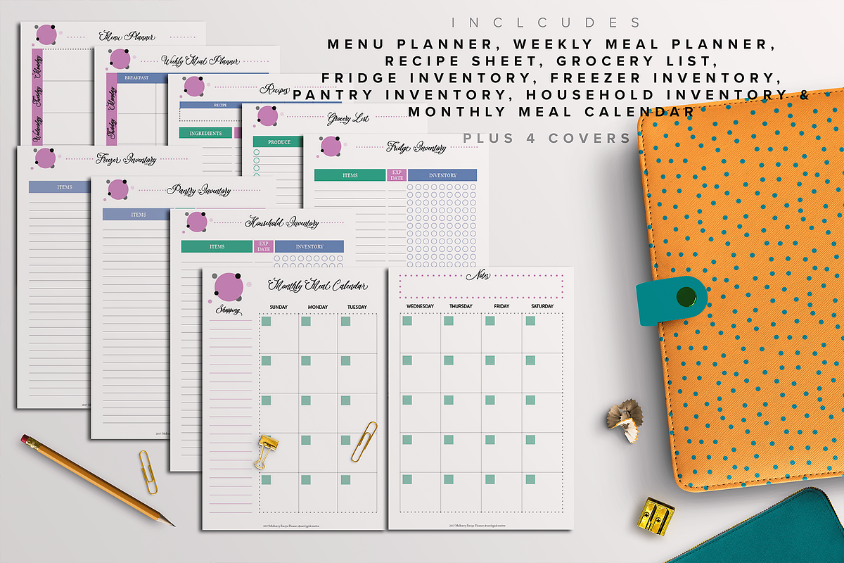Meal Planner Kit - A5, A4 & Letter, a Stationery Template by Nerdy Girl Creative (Photo 3 of 3)