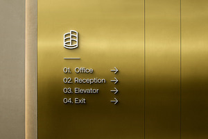 Metal Wall Directory Signage Mockup, a Product Mockup by Asylab