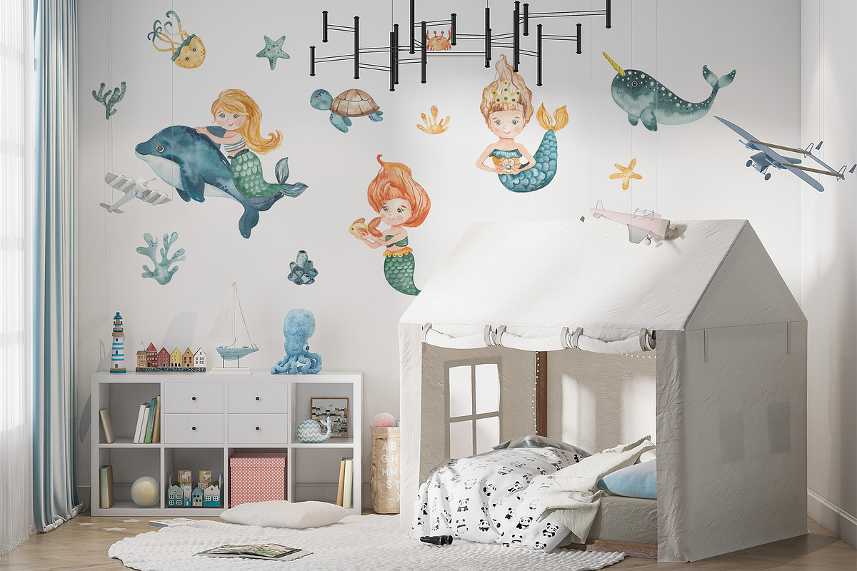 Mermaids watercolor collection, an Animal Illustration by Marina Ermakova (Photo 13 of 16)