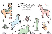 Cute llamas: big clipart&pattern set, an Animal Illustration by Pikovit (Thumbnail 6 of 11)