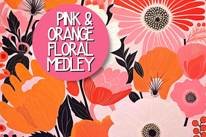 Pink And Orange Floral Medley