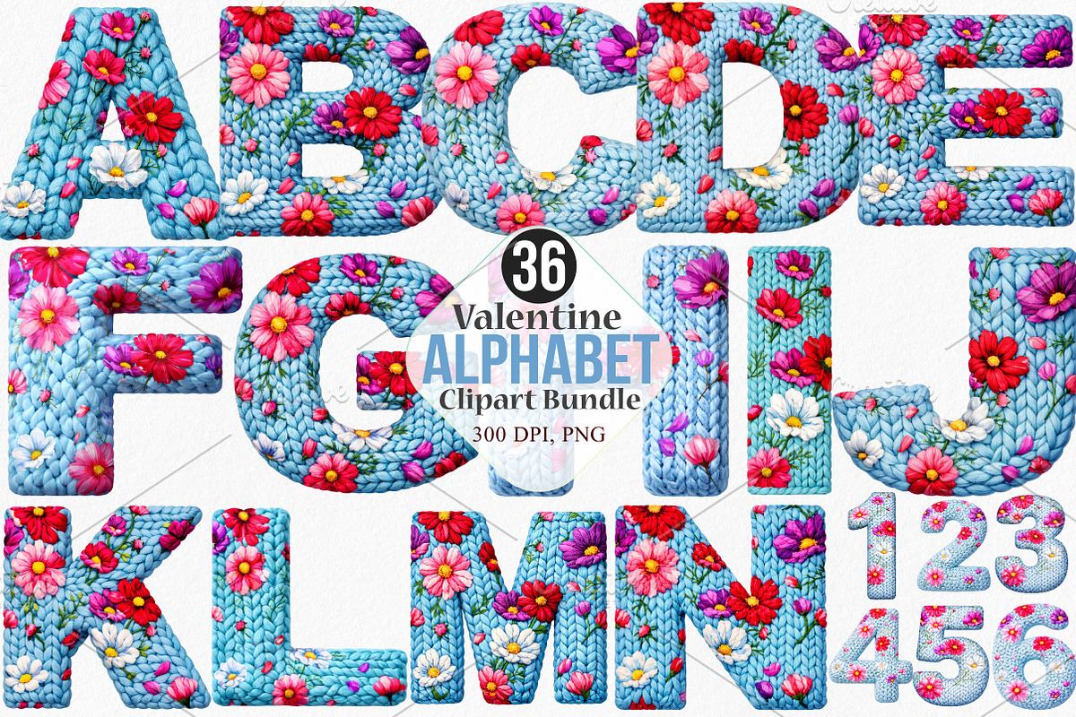 Crochet Alphabet Clipart Bundle, an Illustration by Canvas Craft (Photo 1 of 6)