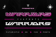 Warriors Font | Bold Y2k Font, a Sans Serif Font by WhymoreArt (Thumbnail 1 of 10)