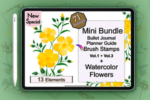 Digital Planner Template Floral Line