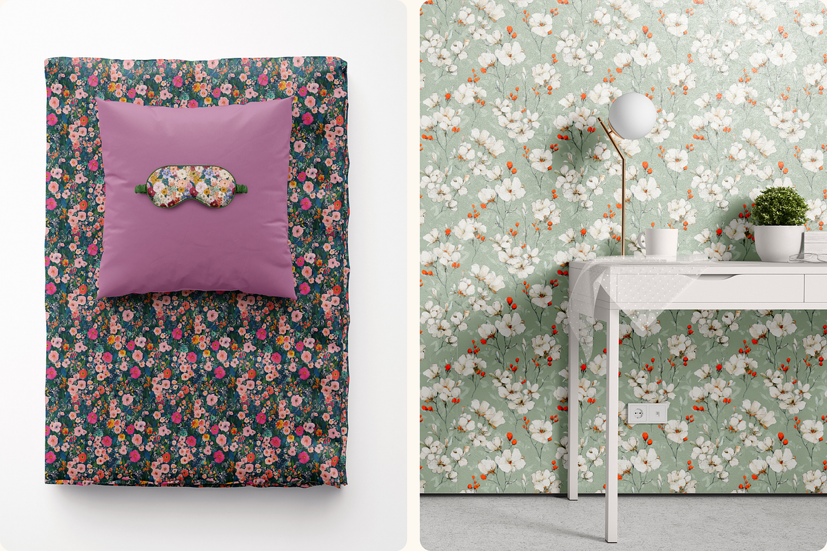 Vintage Floral Seamless Patterns, a Pattern Graphic by Ninterints (Photo 13 of 20)