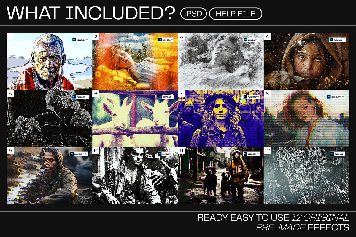 12 Photo Effect Templates, a Layer Style Add-On by iDoodle Studio (Photo 2 of 6)