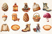 Polka Dots Fall Autumn Clipart, an Illustration by Rose Art (Thumbnail 2 of 7)