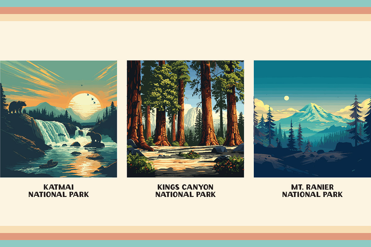 National Park Poster Illustrations, a Decorative Illustration by Vicarel Studios (Photo 17 of 23)
