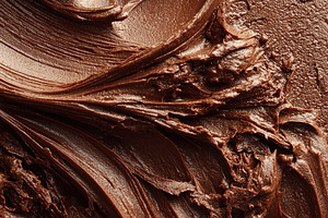 Close up of smooth, rich chocolate swirls with glossy texture, p, an Animal Photo by Ales Munt