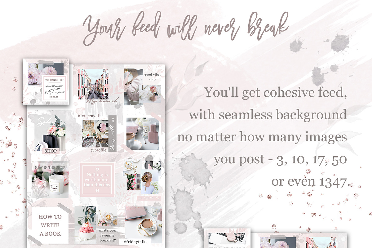 Instagram Posts Seamless Template, a Social Media Template by Bang Bang Bureau (Photo 2 of 9)