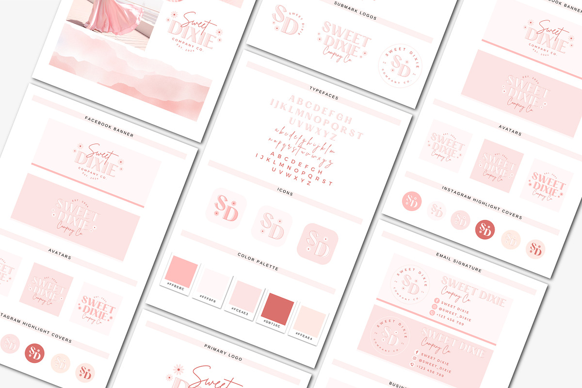 Pink Retro Branding Kit Canva Templa, a Branding & Logo Template by ChicGraphix (Photo 4 of 7)