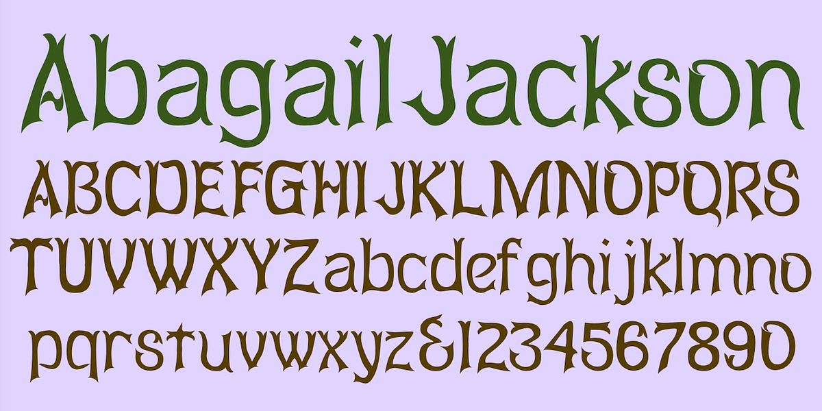 AbagailJackson, a Handwritten Font by Ingrimayne Type (Photo 5 of 6)