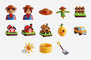 Farm Life 3D Icon Set, an Object 3D Model by Eklip Studio (Thumbnail 3 of 3)