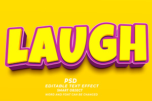 Laugh PSD 3d Editable Text Effect