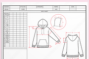Vector Hoodie Template & Size Spec S, an Illustration by HYDNSTUDIO (Thumbnail 2 of 3)