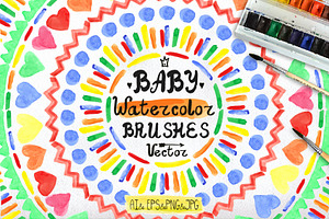 Watercolor Geometric Baby Brushes