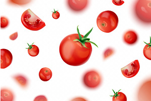 Falling tomato. Realistic flying, a Food Illustration by Stock-Smart-Start