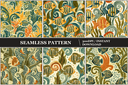 Retro Fish Seamless Patterns, a Pattern Graphic by Inknfolly (Thumbnail 4 of 4)