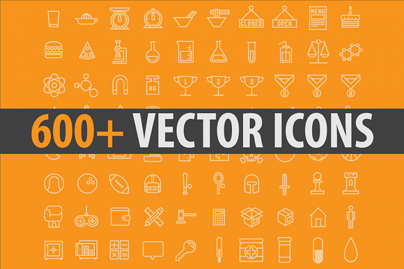 600 Stroke Vector Icons